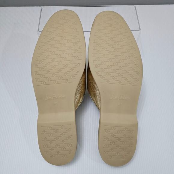 NEW Sam Edelman Kira Mule Women 10.5 Metallic Gold Leather Horsebit Flat Loafer - Picture 10 of 12